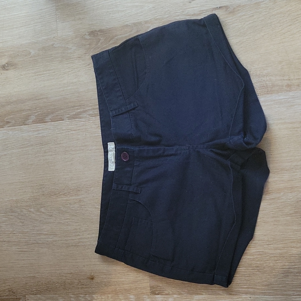 Forever 21 cotton navy blue khaki rolled cuff shorts